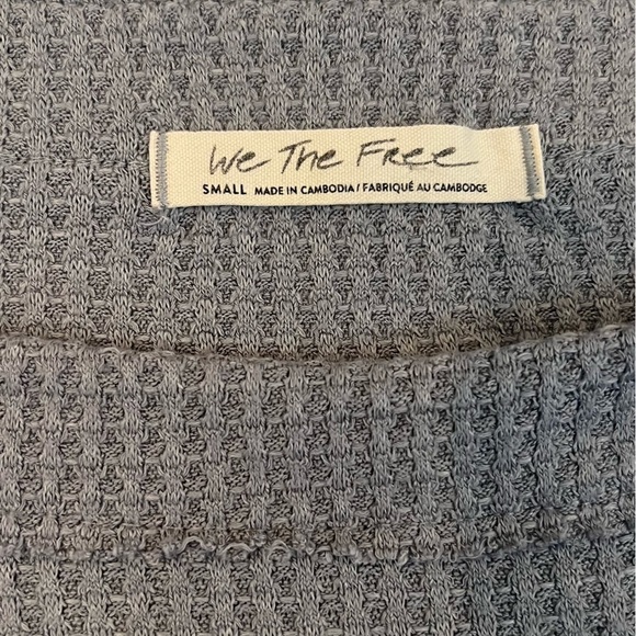 Free People We The Free North Shore Thermal Waffle Knit Top Small - Picture 6 of 8